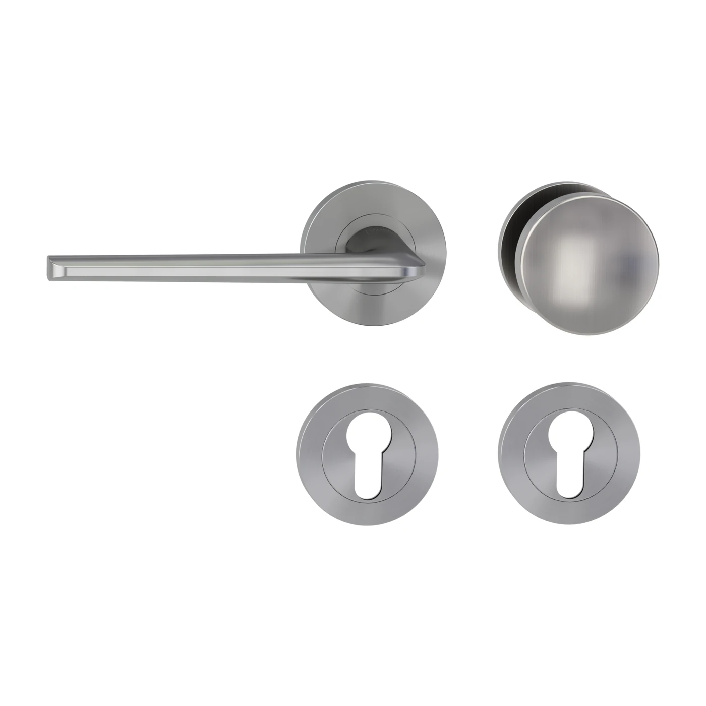 [288010522] Griffwerk Wechselgarnitur REMOTE (Samtgrau, Links, Rund)