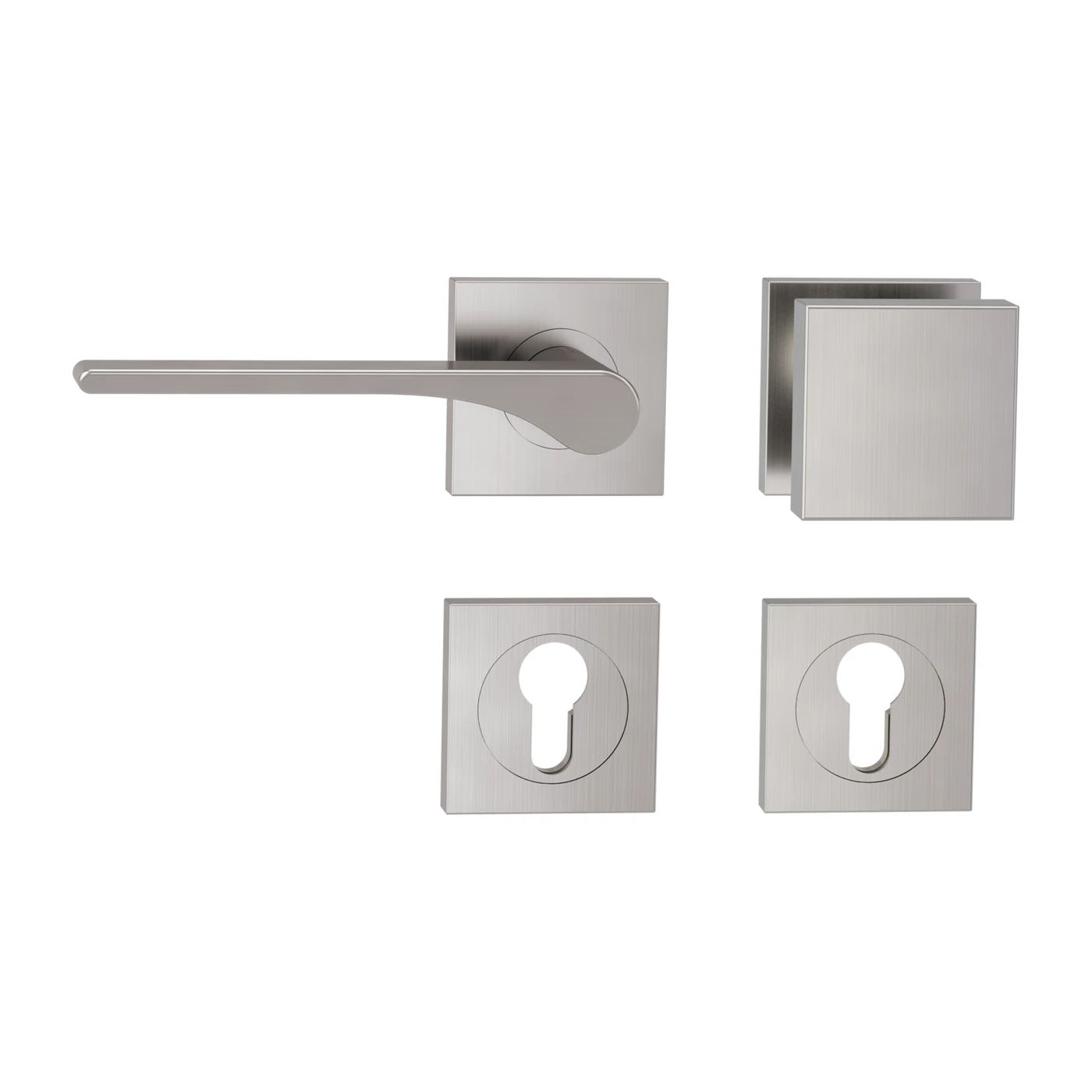 [260110522] Griffwerk Wechselgarnitur LEAF LIGHT (Samtgrau, Links, Eckig)