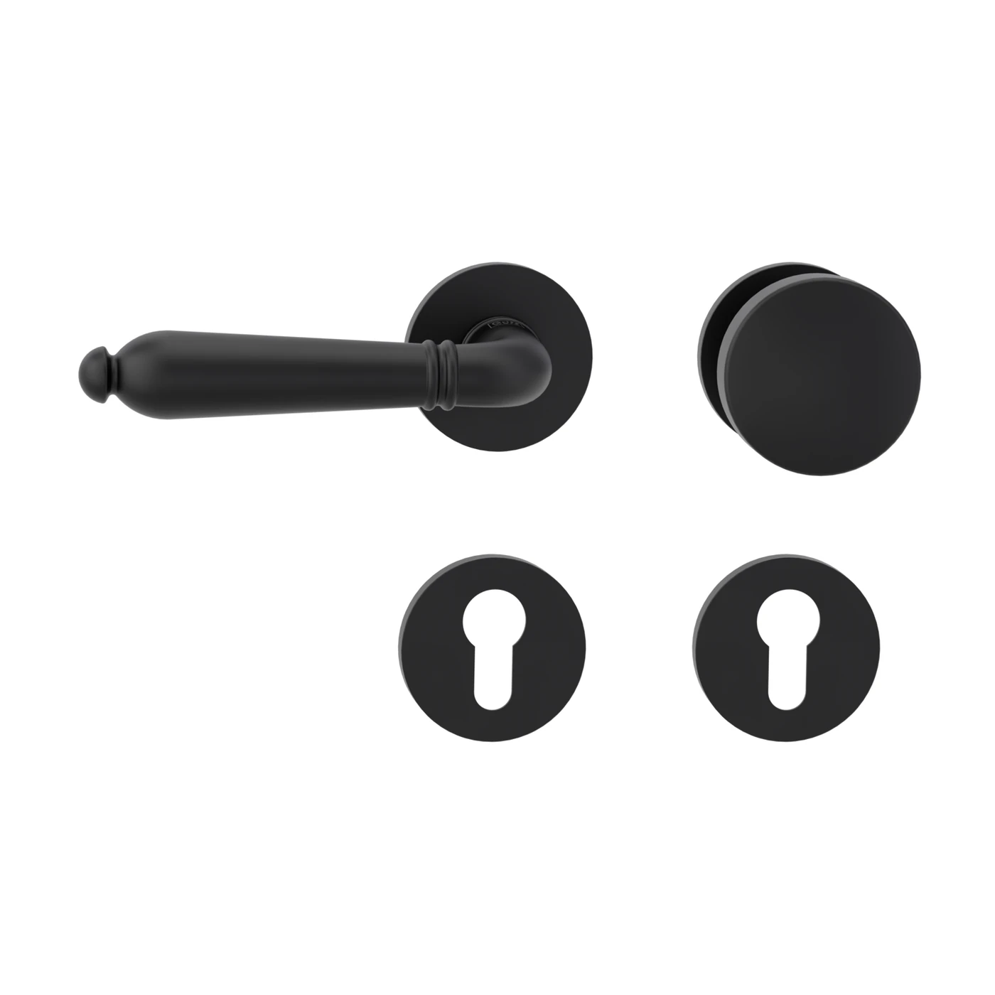 [333910528] Griffwerk Wechselgarnitur VAYA 333 CAROLA fast2fix - Oberfläche: Graphitschwarz, DIN: Links, Rosettenform: Rund, Verriegelung: Profilzylinder (Graphitschwarz, Links)