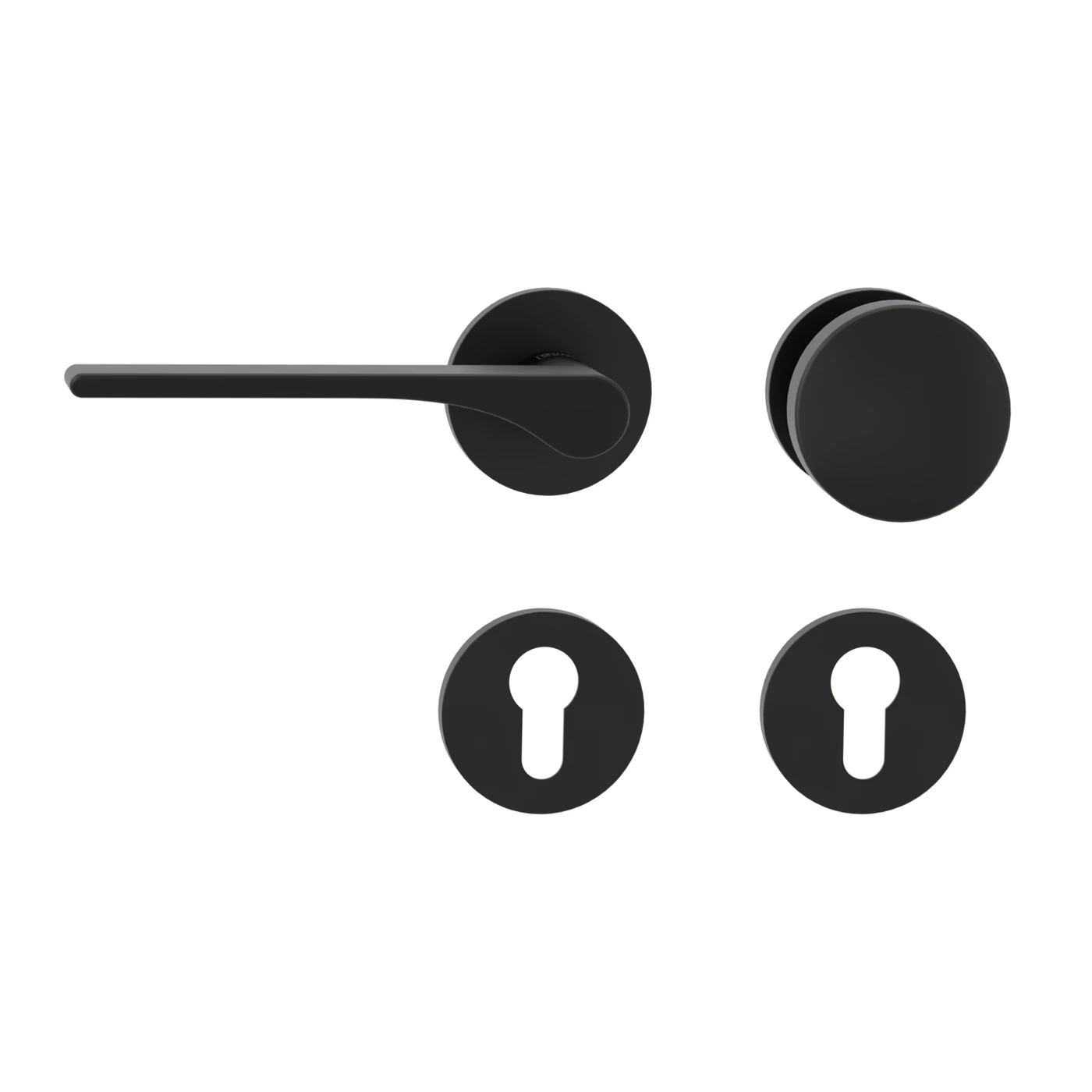 [261910528] Griffwerk Wechselgarnitur VAYA 261 LEAF LIGHT fast2fix - Oberfläche: Graphitschwarz, DIN: Links, Rosettenform: Rund, Verriegelung: Profilzylinder (Graphitschwarz, Links, Rund)