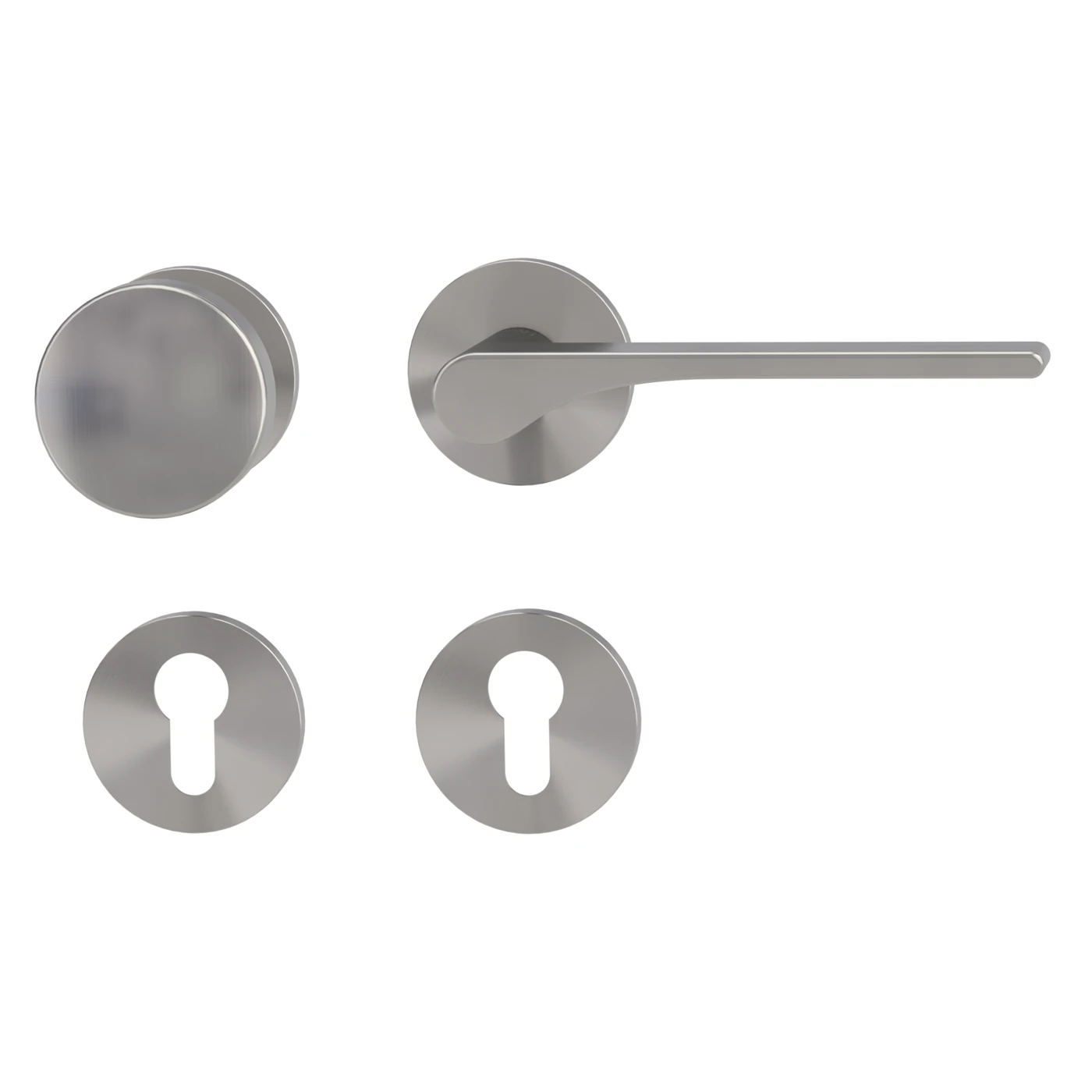 [261910622] Griffwerk Wechselgarnitur VAYA 261 LEAF LIGHT fast2fix (Samtgrau, Rechts, Rund)