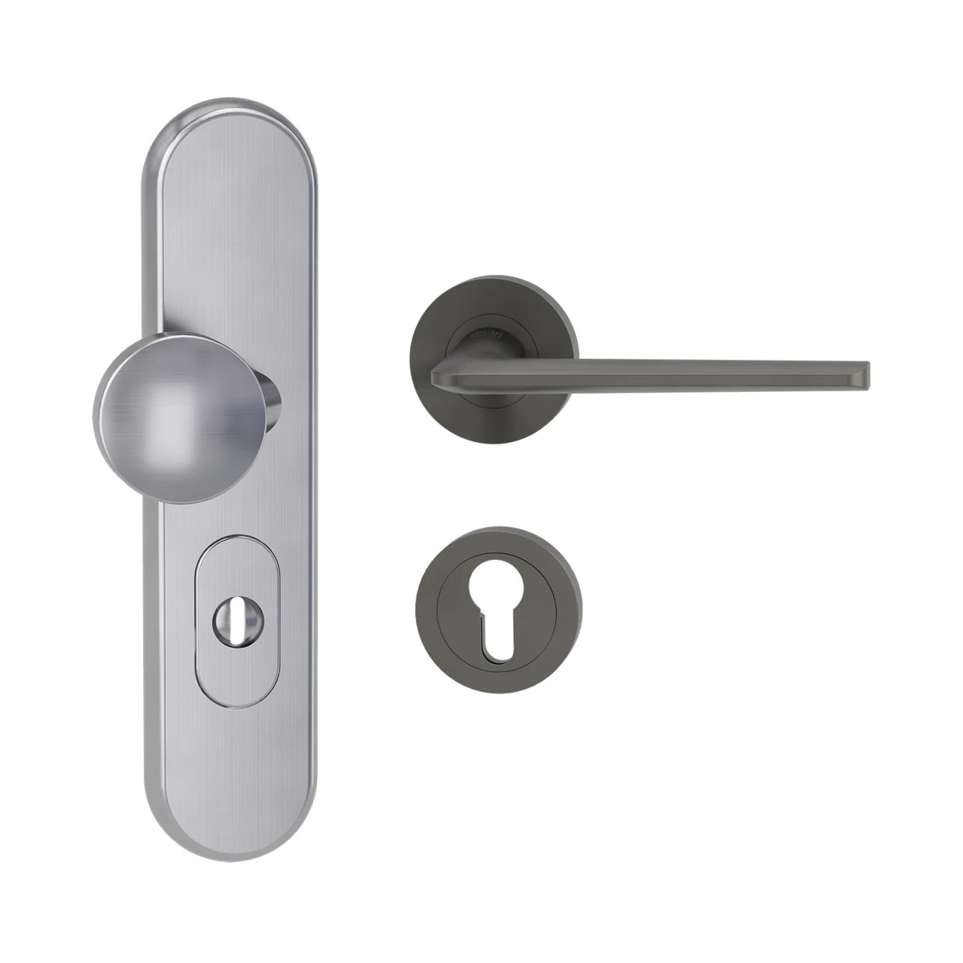 Kombi-Schutzbeschlag TITANO SB_882 mit Griff REMOTE Kaschmirgrau