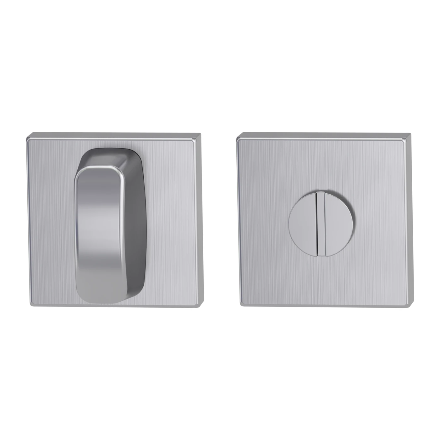 Griffwerk Schlüsselrosettenpaar Klipptechnik - Oberfläche: Edelstahl matt, Rosettenform: Eckig, Verriegelung: WC