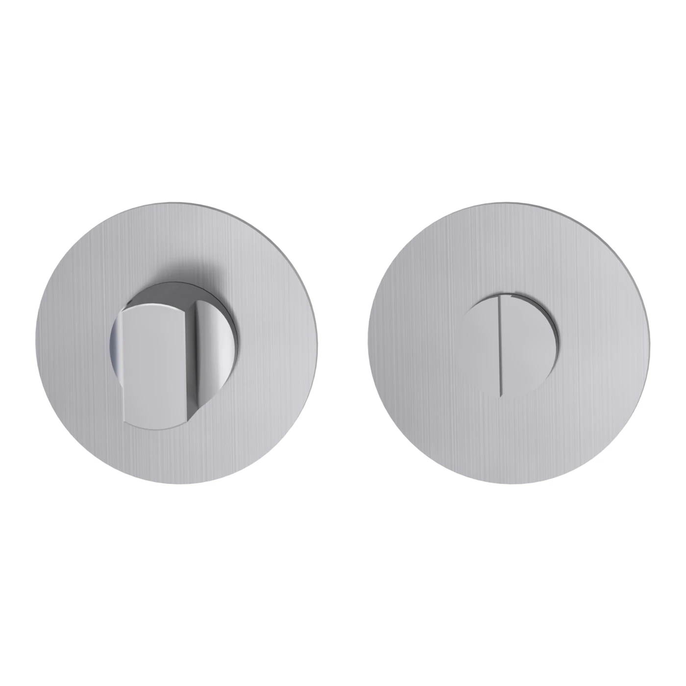 [Z010270371] Griffwerk Schlüsselrosettenpaar PIATTA S - Oberfläche: Edelstahl matt, Rosettenform: Rund, Verriegelung: WC (Edelstahl matt, Rund, WC)