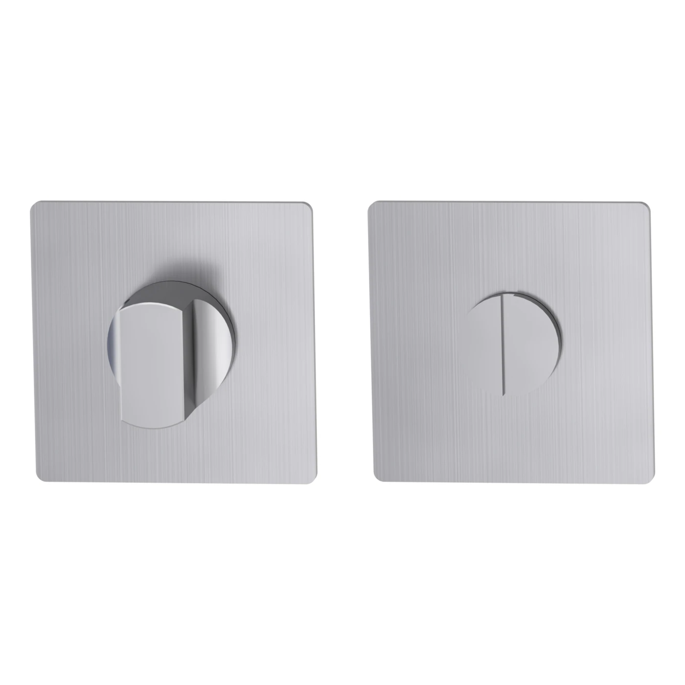 [Z010250371] Griffwerk Schlüsselrosettenpaar PIATTA S (Edelstahl matt, Eckig, WC)