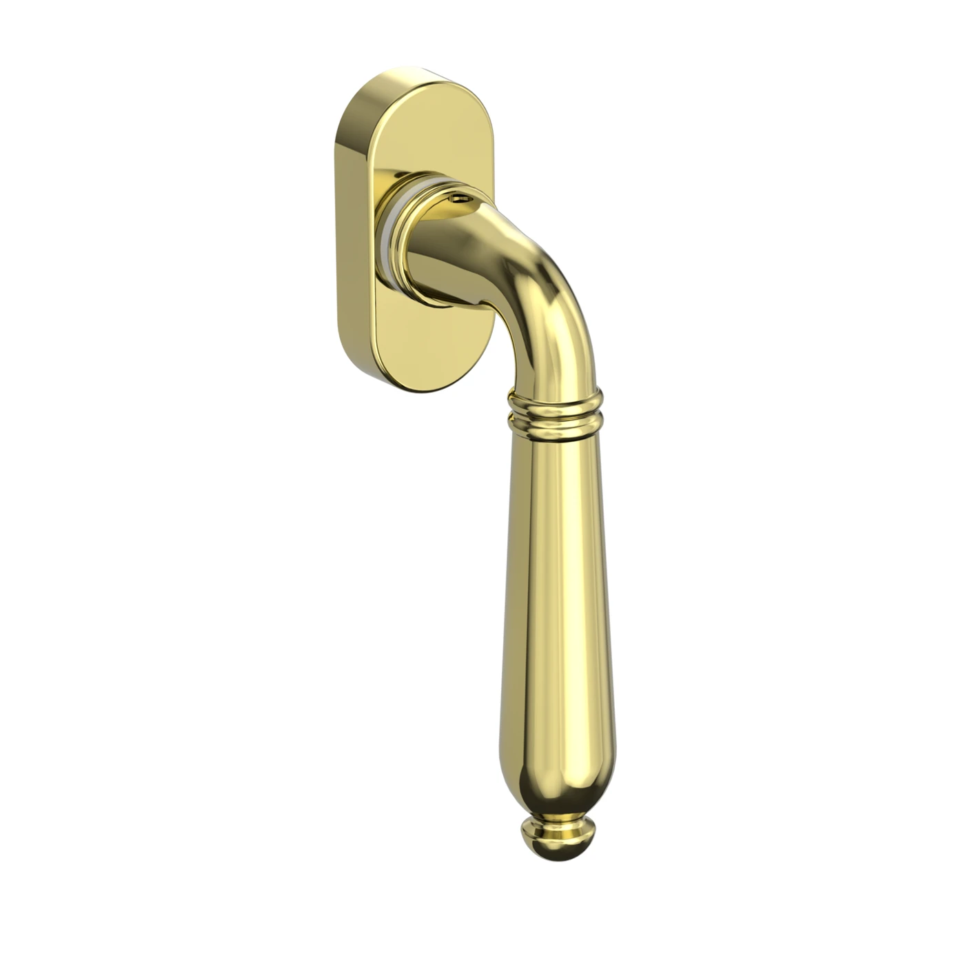 Griffwerk Fenstergriff CAROLA - Oberfläche: Messing-Optik, DIN: Links, Stiftlänge: 7 x 42 mm