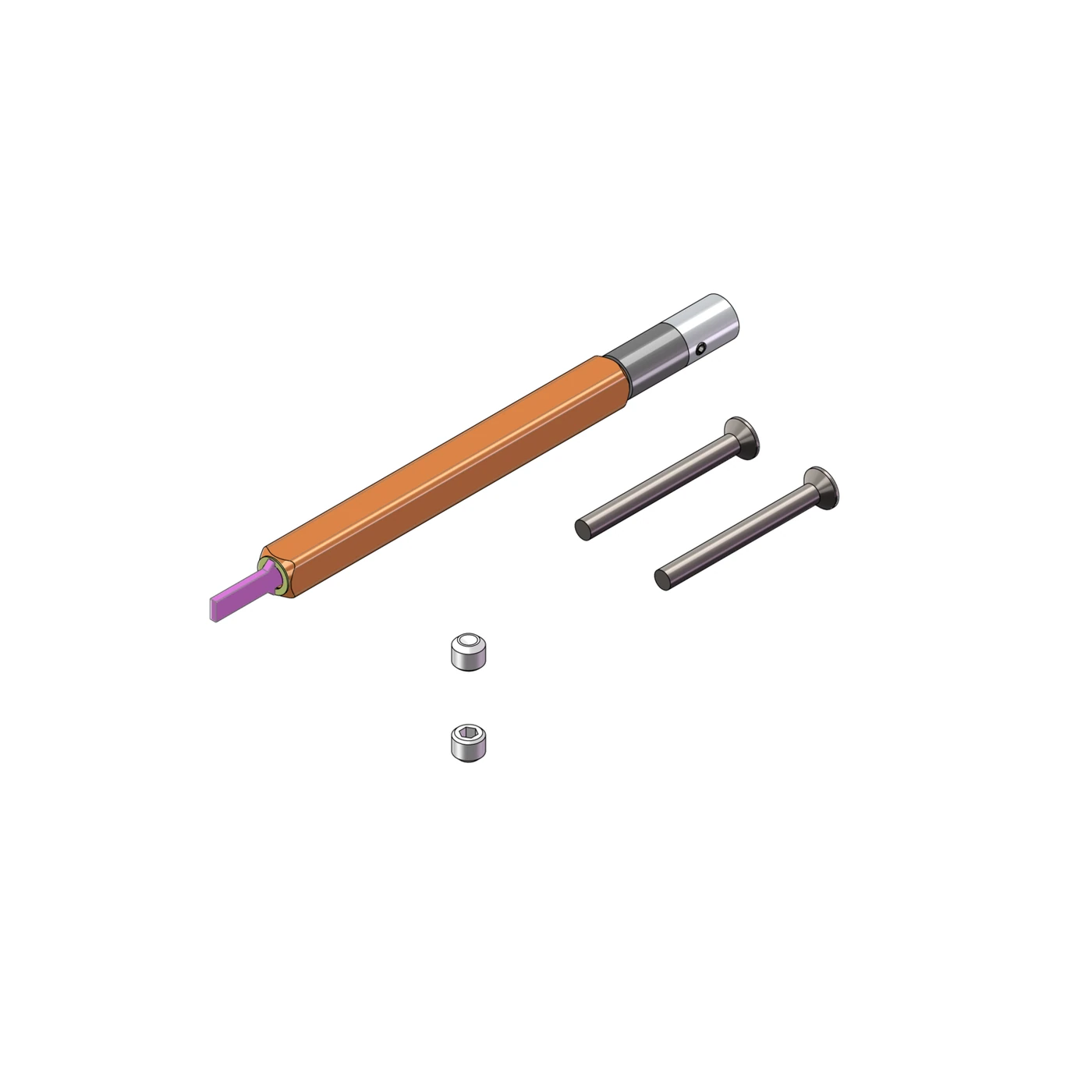 Griffwerk Hohlstift-Set für ONE smart2lock - Oberfläche: Gold matt, Typ: TS 70-75mm