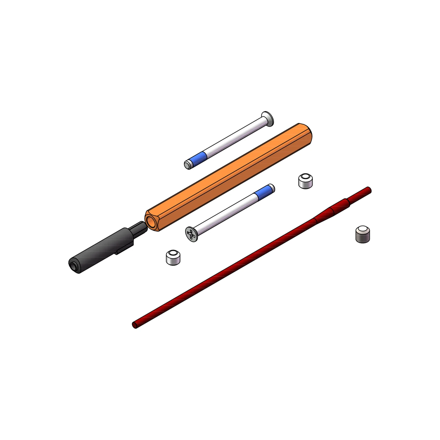 Griffwerk Hohlstift-Set für Garnitur CRYSTAL PIATTA S, smart2lock - DIN: Links, Typ: TS 55-60mm