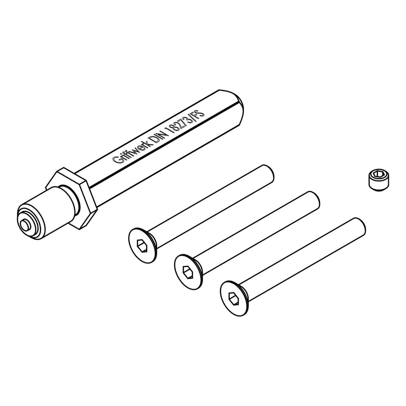 Griffwerk Vollwechselstift-Sets für Schutzbeschläge, Feuerschutz - Typ: TS 38-50mm