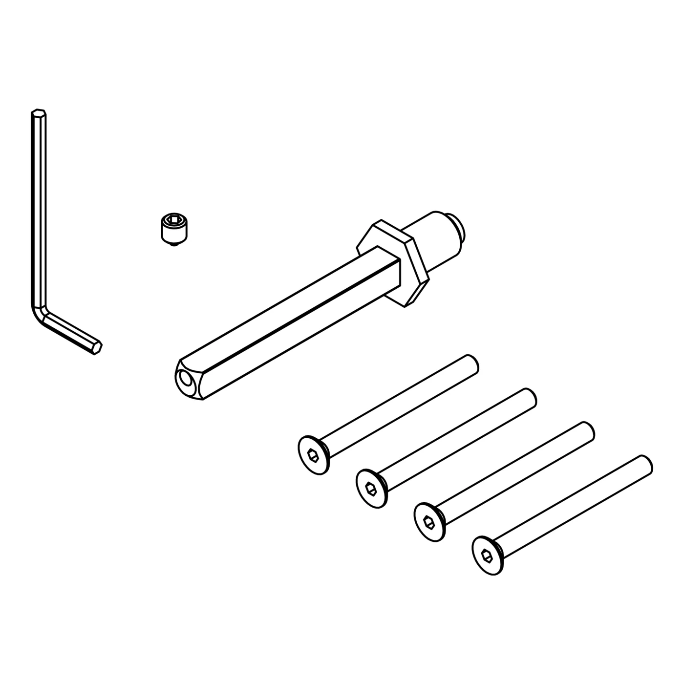 Griffwerk Hohlwechselstift-Sets für Kombischutzbeschläge und Schutzrosetten-Garnituren - Typ: TS 50-55mm