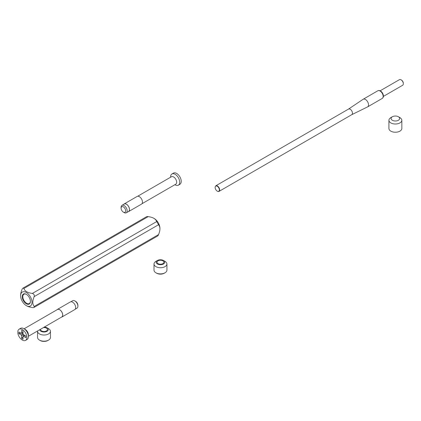 Griffwerk Hohlstift-Set für Garnitur AVUS PIATTA S, smart2lock - Typ: TS 45-50mm