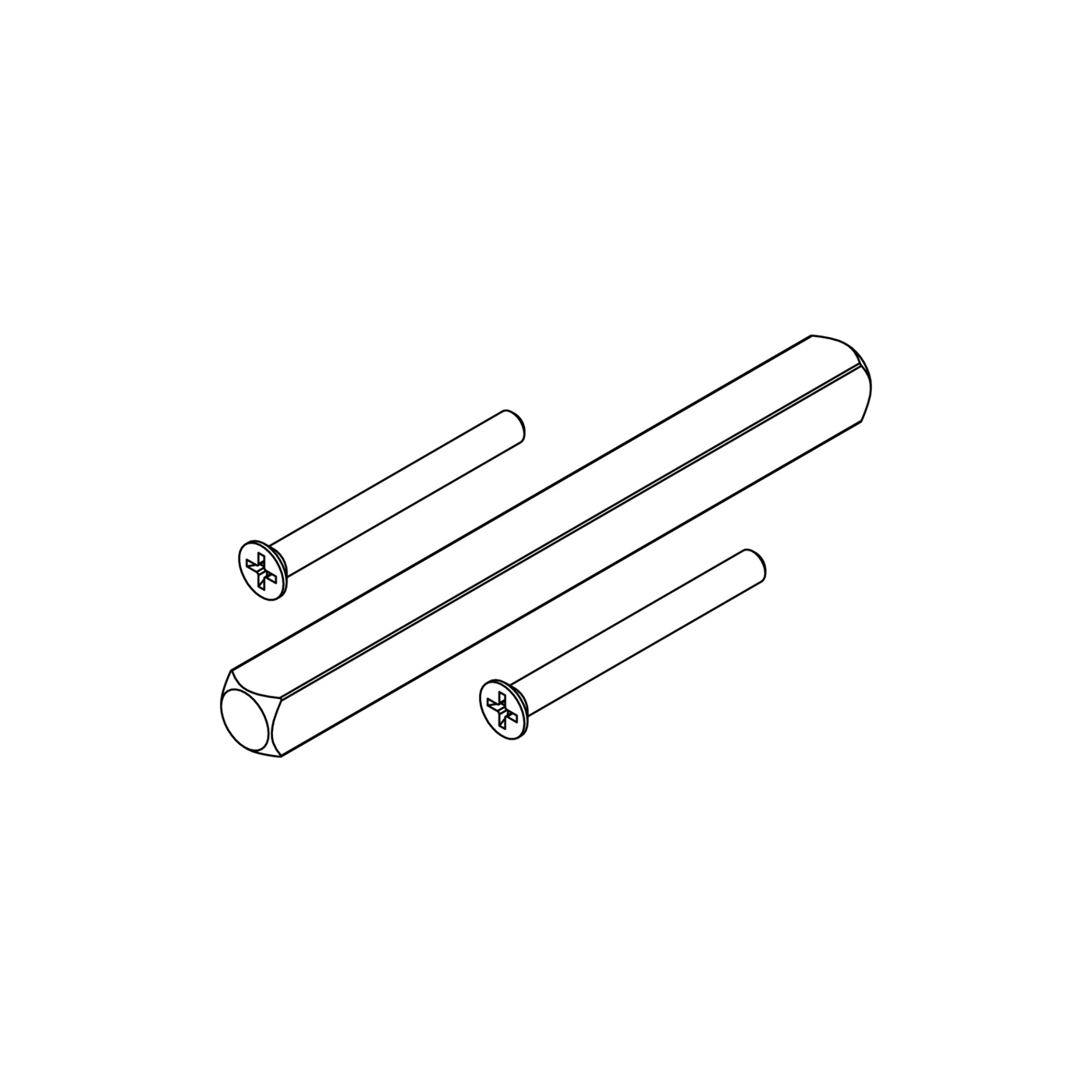 Griffwerk Vollstift-Set für ONE Griffpaare - Typ: TS 65-70mm