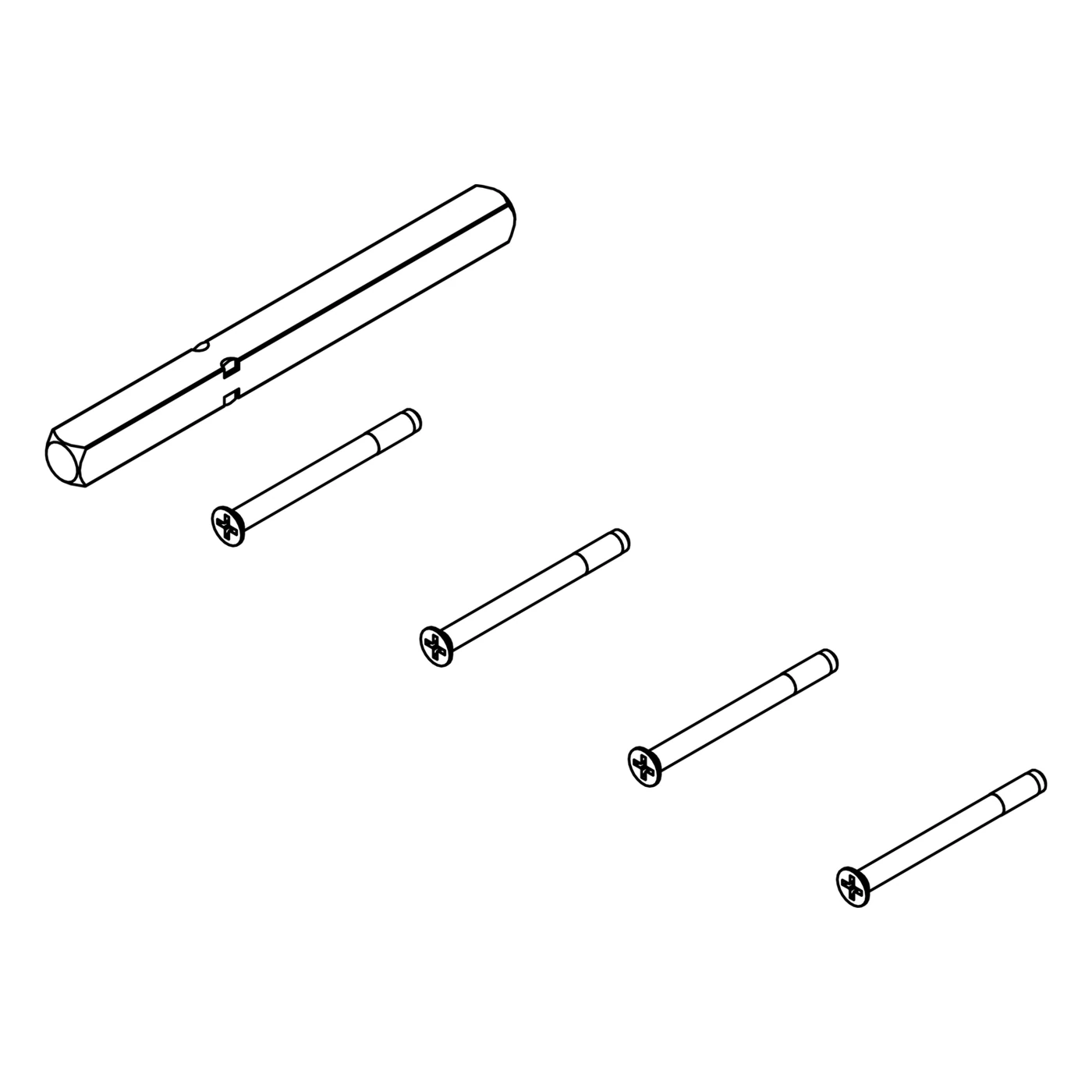 Griffwerk Vollstift-Set für Griffpaare - Typ: TS 60-65mm
