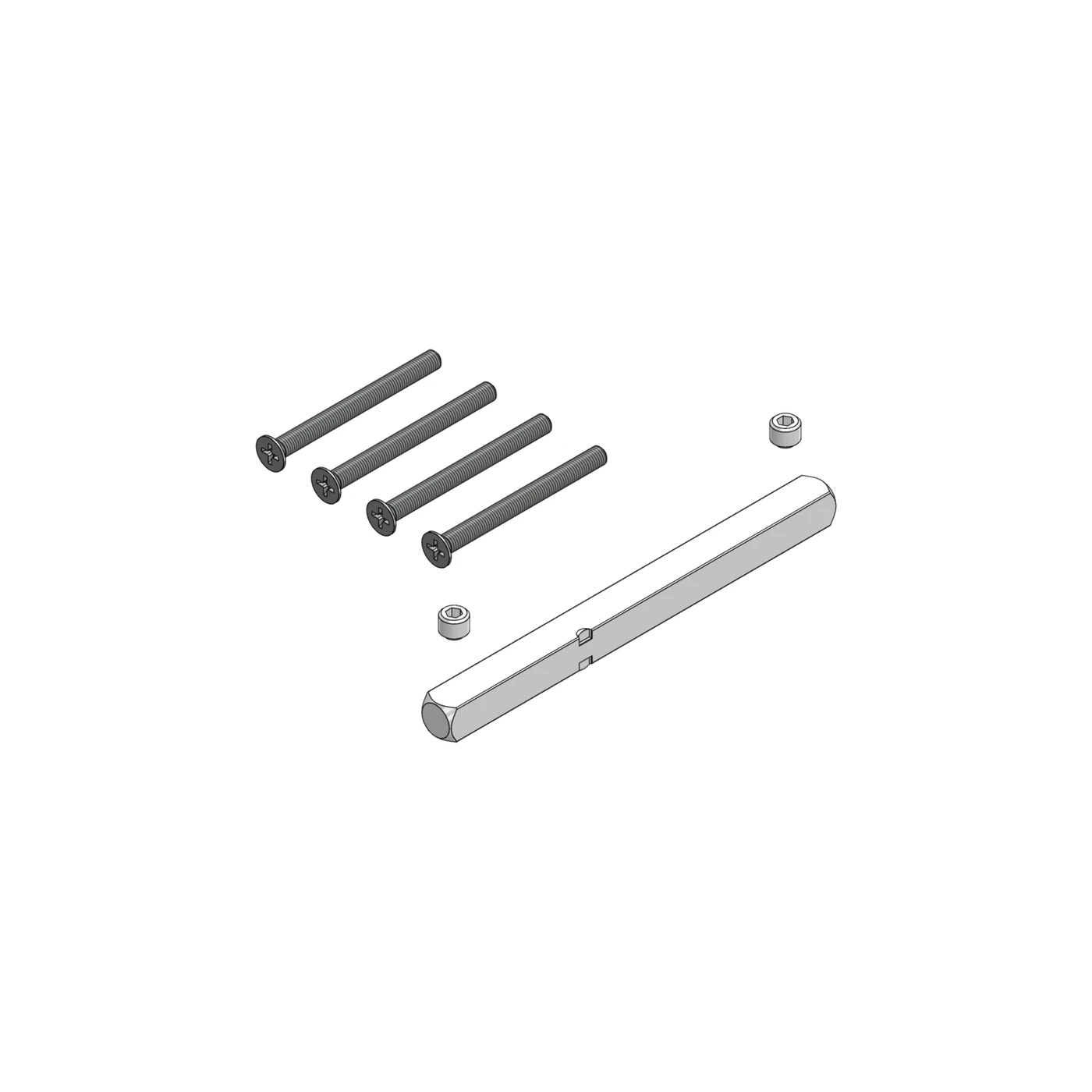 Griffwerk Vollstift-Set für Türgriffgarnituren, Schraubtechnik GK4 (nicht für Zinkgarnituren) - Typ: TS 60-65mm