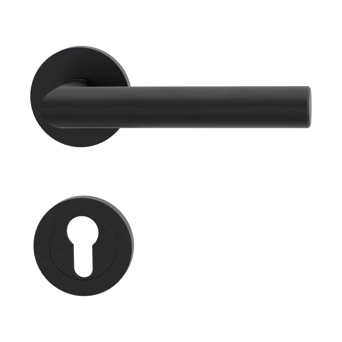 [121010278] Griffwerk Türgriffgarnitur LUCIA PROFESSIONAL (Beidseitig, Rund, TS 38-50mm, Profilzylinder, FS, Graphitschwarz)