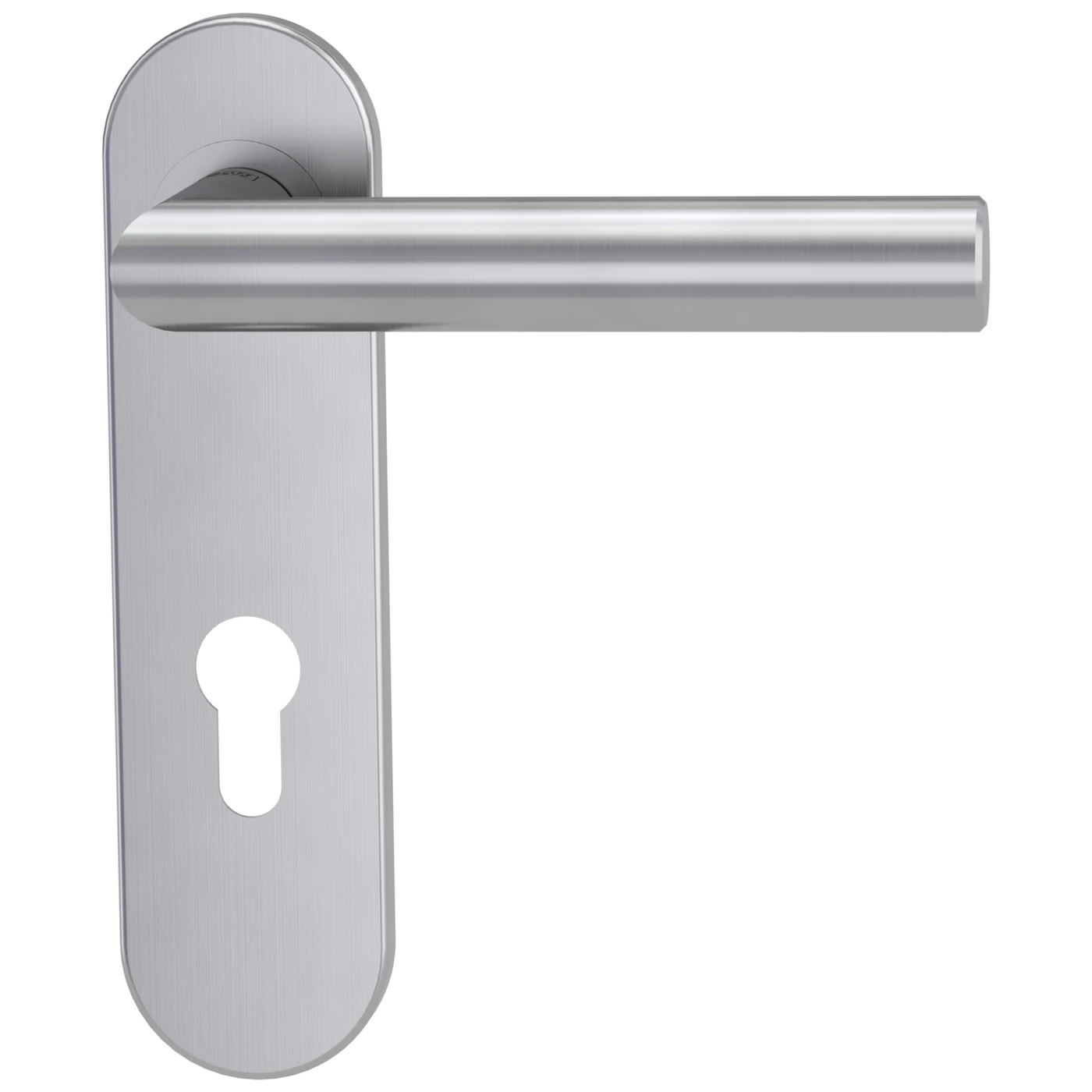 Griffwerk Türgriffgarnitur LUCIA PROFESSIONAL - DIN: Beidseitig, Rosettenform: Kurzschild, Typ: TS 38-45mm, Verriegelung: Profilzylinder, Ausführung: FS, Oberfläche: Edelstahl matt