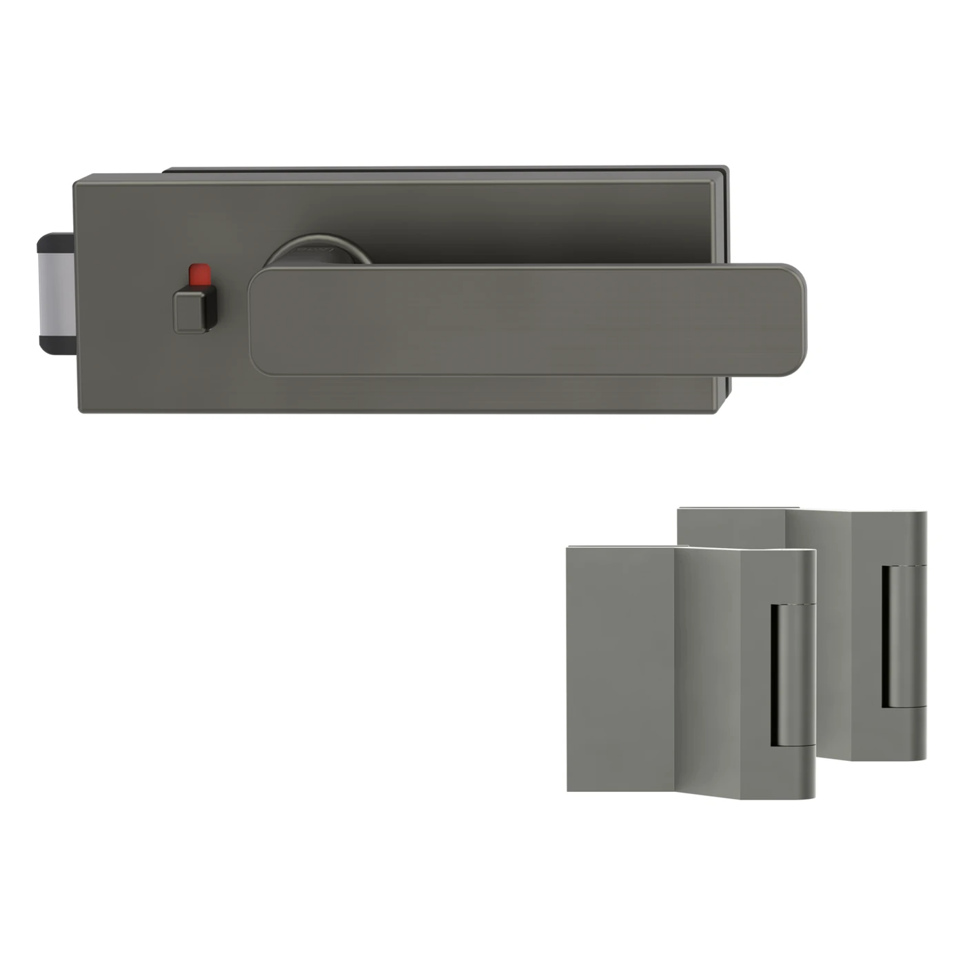 Griffwerk Glastürbeschlagset PURISTO S mit Griff VAYA 265 MINIMAL MODERN - Oberfläche: Kaschmirgrau, Fallentyp: Flüsterfalle, Verriegelung: smart2lock