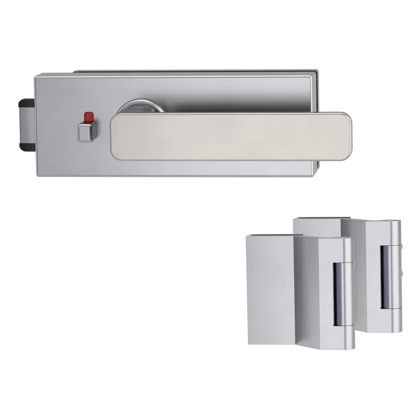 Griffwerk Glastürbeschlagset PURISTO S mit Griff VAYA 265 MINIMAL MODERN - Oberfläche: Samtgrau, Fallentyp: Flüsterfalle, Verriegelung: smart2lock