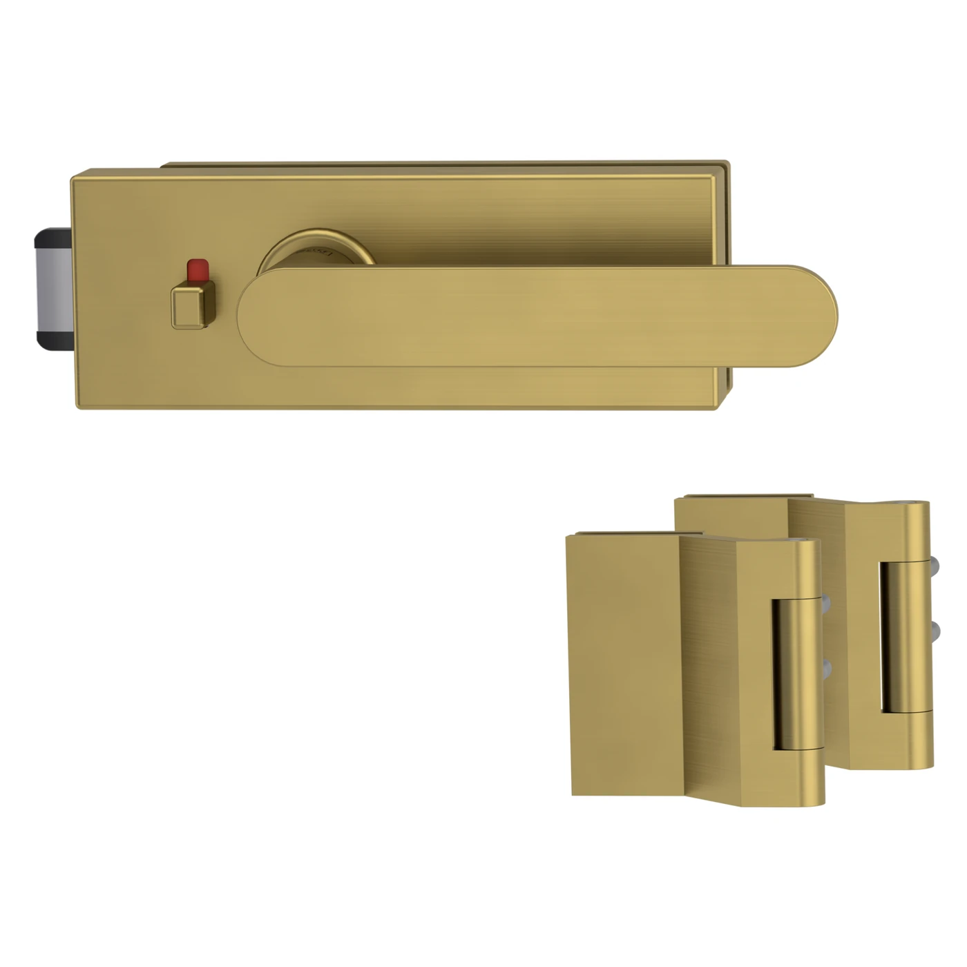 Griffwerk Glastürbeschlagset PURISTO S mit Griff VAYA 291 AVUS - Oberfläche: Gold matt, Fallentyp: Flüsterfalle, Verriegelung: smart2lock