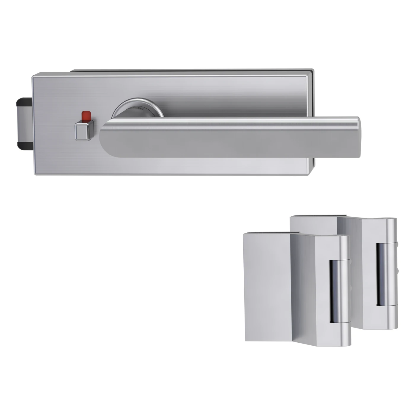 Griffwerk Glastürbeschlagset PURISTO S mit Griff VAYA 137 TRI - Oberfläche: Edelstahl matt, Fallentyp: Flüsterfalle, Verriegelung: smart2lock
