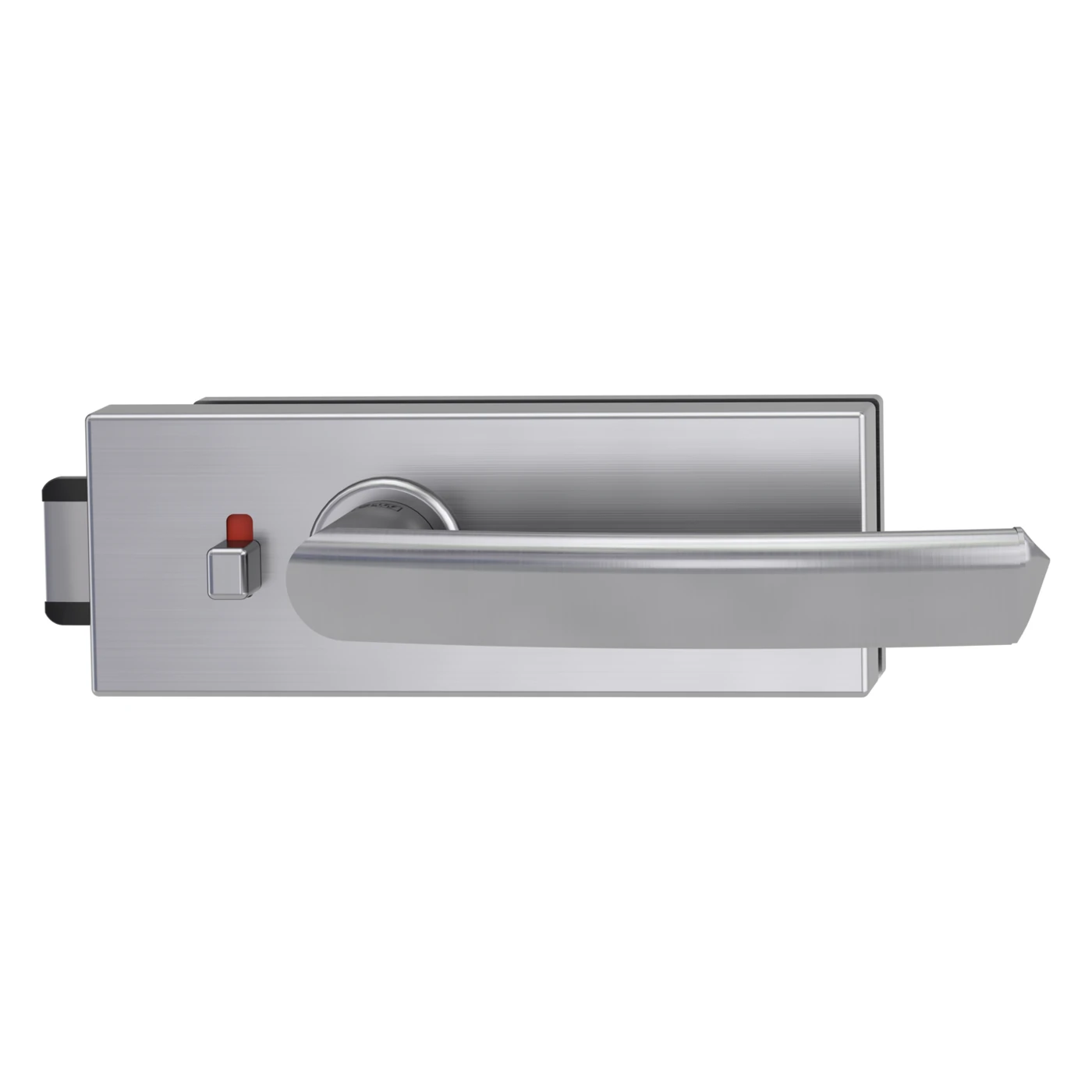 Griffwerk Glastürbeschlagset PURISTO S mit Griff CRYSTAL - Oberfläche: Edelstahl matt, Fallentyp: Flüsterfalle, Verriegelung: smart2lock