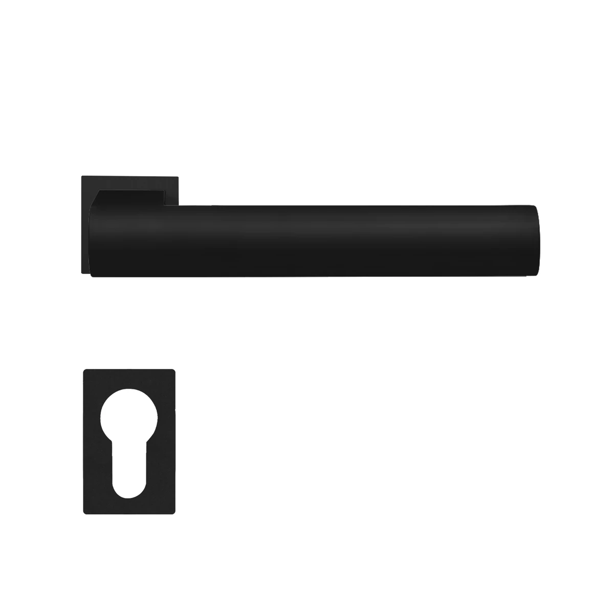 Karcher Türgriff-Garnitur Madeira ER45QM (Minirosette eckig) - Oberfläche: Kosmos Schwarz, Verriegelung: Profilzylinder