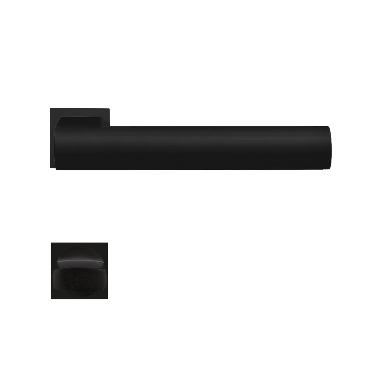 Karcher Türgriff-Garnitur Madeira ER45QM (Minirosette eckig) - Oberfläche: Kosmos Schwarz, Verriegelung: Bad/WC