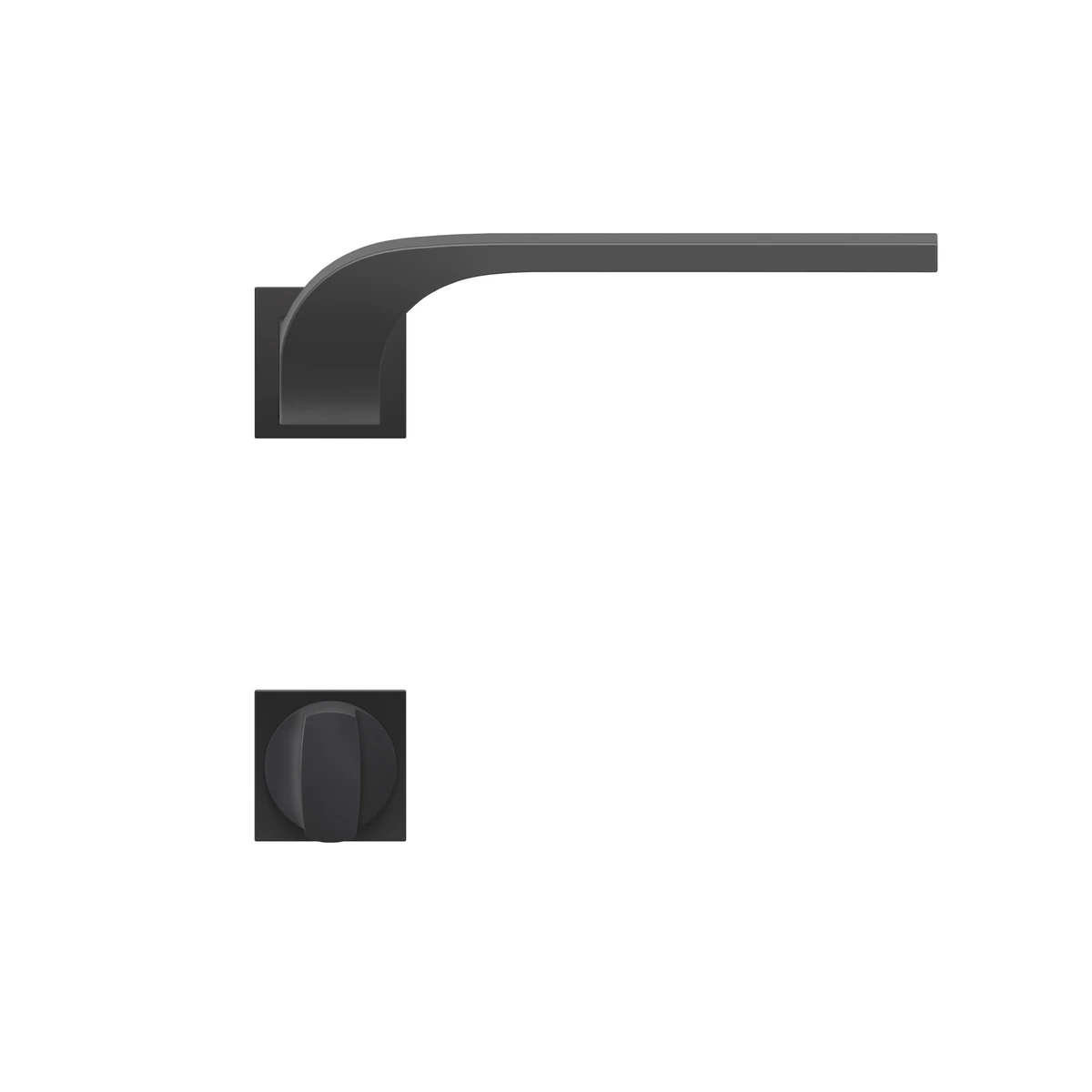 Karcher Türgriff-Garnitur Las Vegas ER87QM (Minirosette eckig) - Oberfläche: Kosmos Schwarz, Verriegelung: Bad/WC