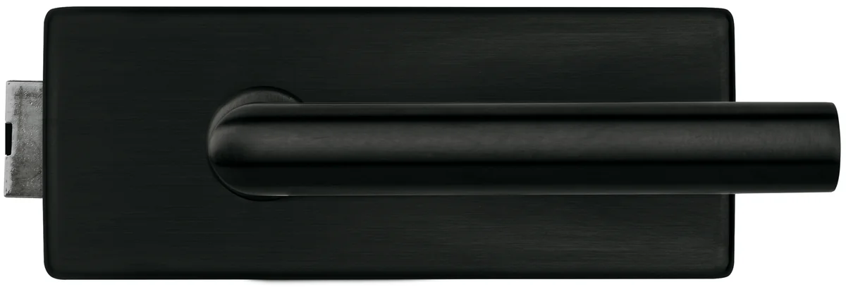 Griffwelt Neapel Glastür-Beschlagset - Oberfläche: Tiefschwarz, Ausführung (Griffwelt): PZ · Profilzylinder-Rosette