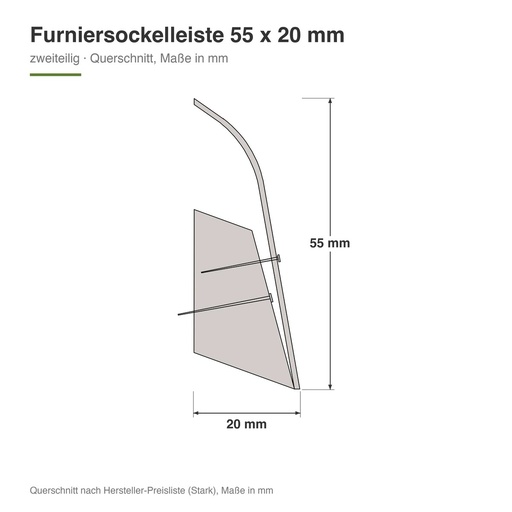 Stark Furniersockelleiste (Fußleiste) 55 x 20 mm
