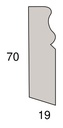 Stark Massivholz-Sockelleiste (Fußleiste) 70 x 19 mm, Hamburger Profil