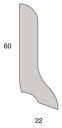 Stark Echtholz-Sockelleiste (Fußleiste) 60 x 22 mm, konisch abgerundet, ummantelt, furniert