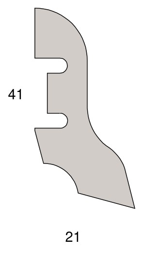 Stark Echtholz-Sockelleiste (Fußleiste) 41 x 21 mm, konisch abgerundet, ummantelt, furniert