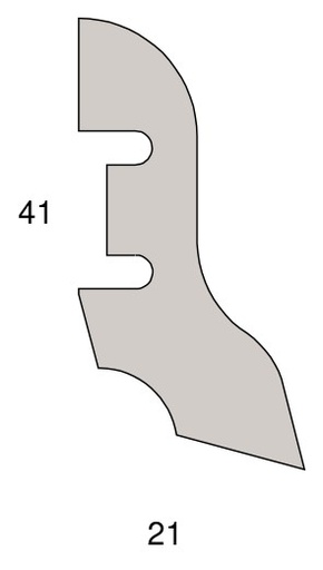 Stark Echtholz-Sockelleiste (Fußleiste) 41 x 21 mm, konisch abgerundet, ummantelt, furniert