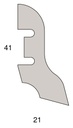 Stark Echtholz-Sockelleiste (Fußleiste) 41 x 21 mm, konisch abgerundet, ummantelt, furniert
