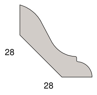 Stark Massivholz-Sockelleiste (Fußleiste) 28 x 28 mm, profiliert