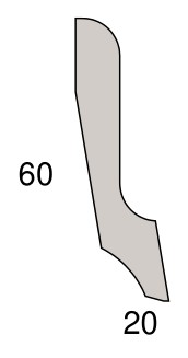 Stark Massivholz-Sockelleiste (Fußleiste) 60 x 17 mm, profiliert