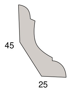 Stark Massivholz-Sockelleiste (Fußleiste) 45 x 25 mm, profiliert
