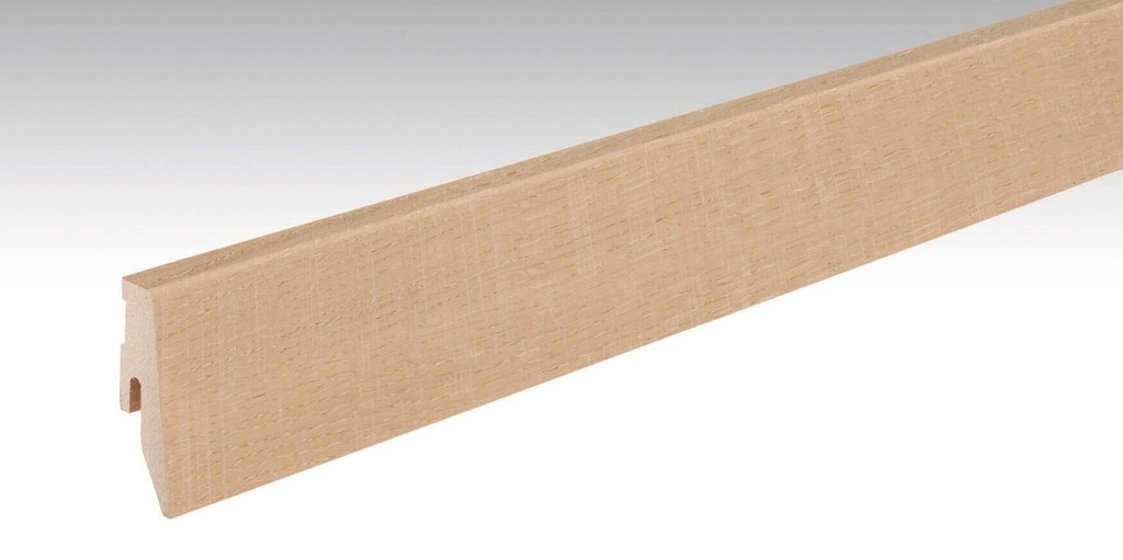 Furnierte Sockelleiste Profil 3PK für Parkettböden - Meister Dekorbezeichnung: Eiche weiß lasiert 01282