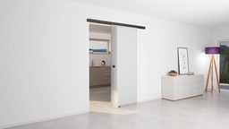 [BES16393] Erkelenz Beschlagset Sigma 2.0 Slim 65 mit Softclose für Glasschiebetüren (Schwarz, 2000 mm)