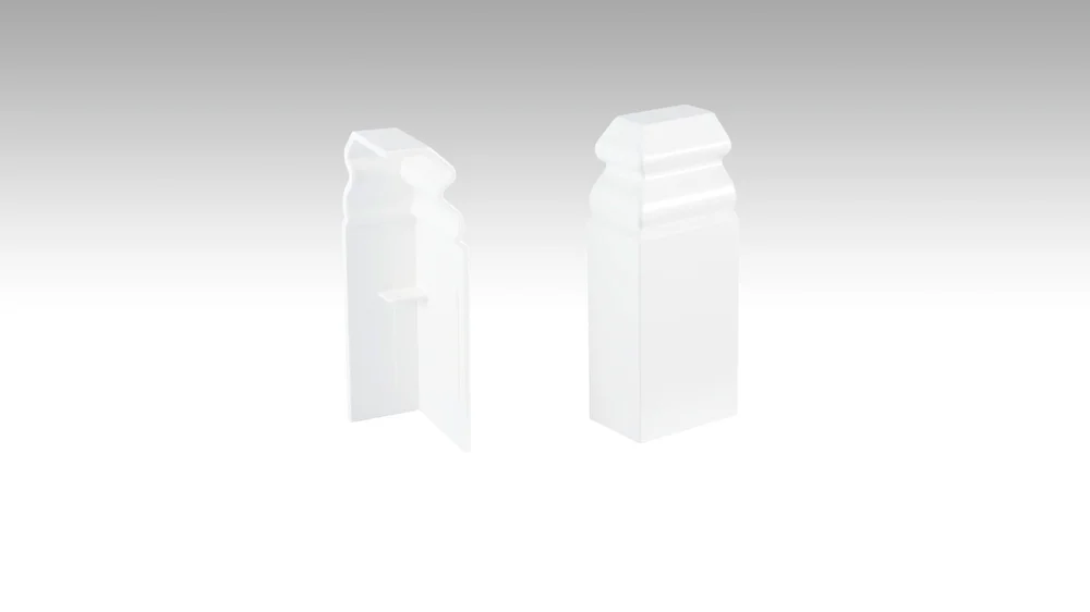 [800029-03-02001] Endkappe Profil 11PK | 11 F MK (80 mm) weiß