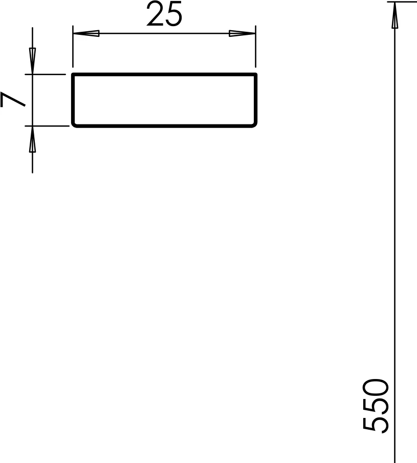 Technische Zeichnung [490140318] Griffwerk Griffleistenpaar PLANEO GS_49014 - Oberfläche: Graphitschwarz (Graphitschwarz)