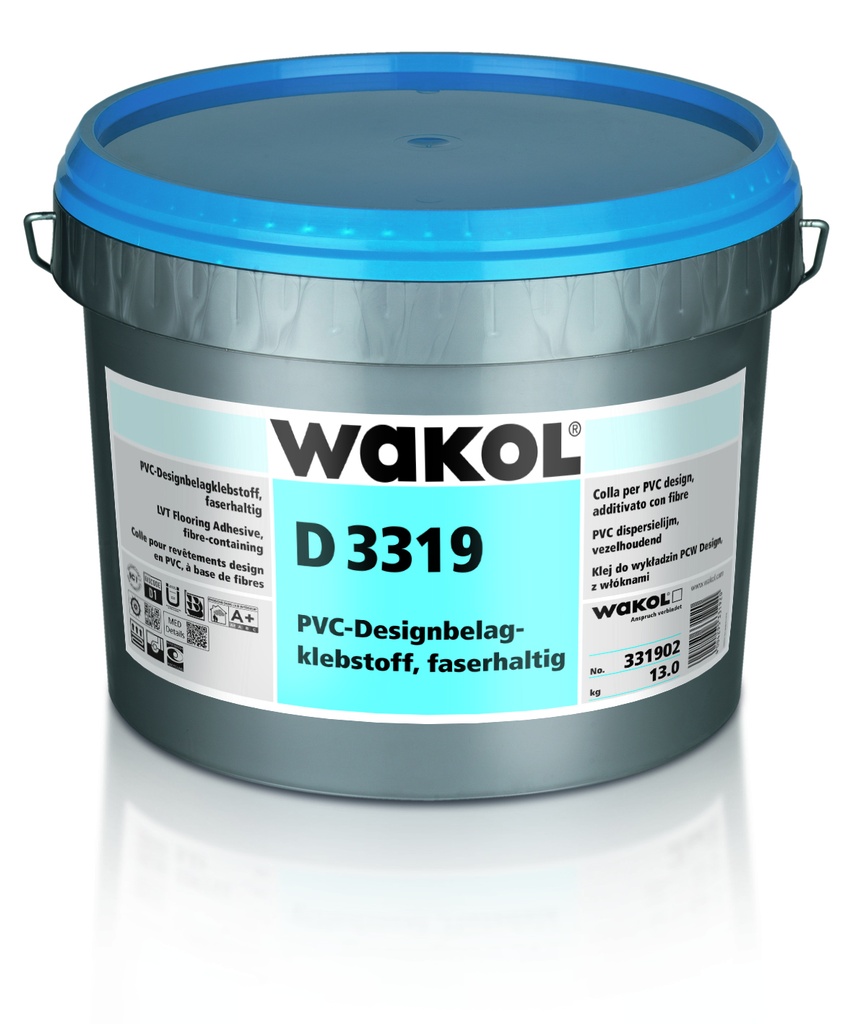 WAKOL D 3319 PVC-Designbelagklebstoff, faserhaltig – 13 kg