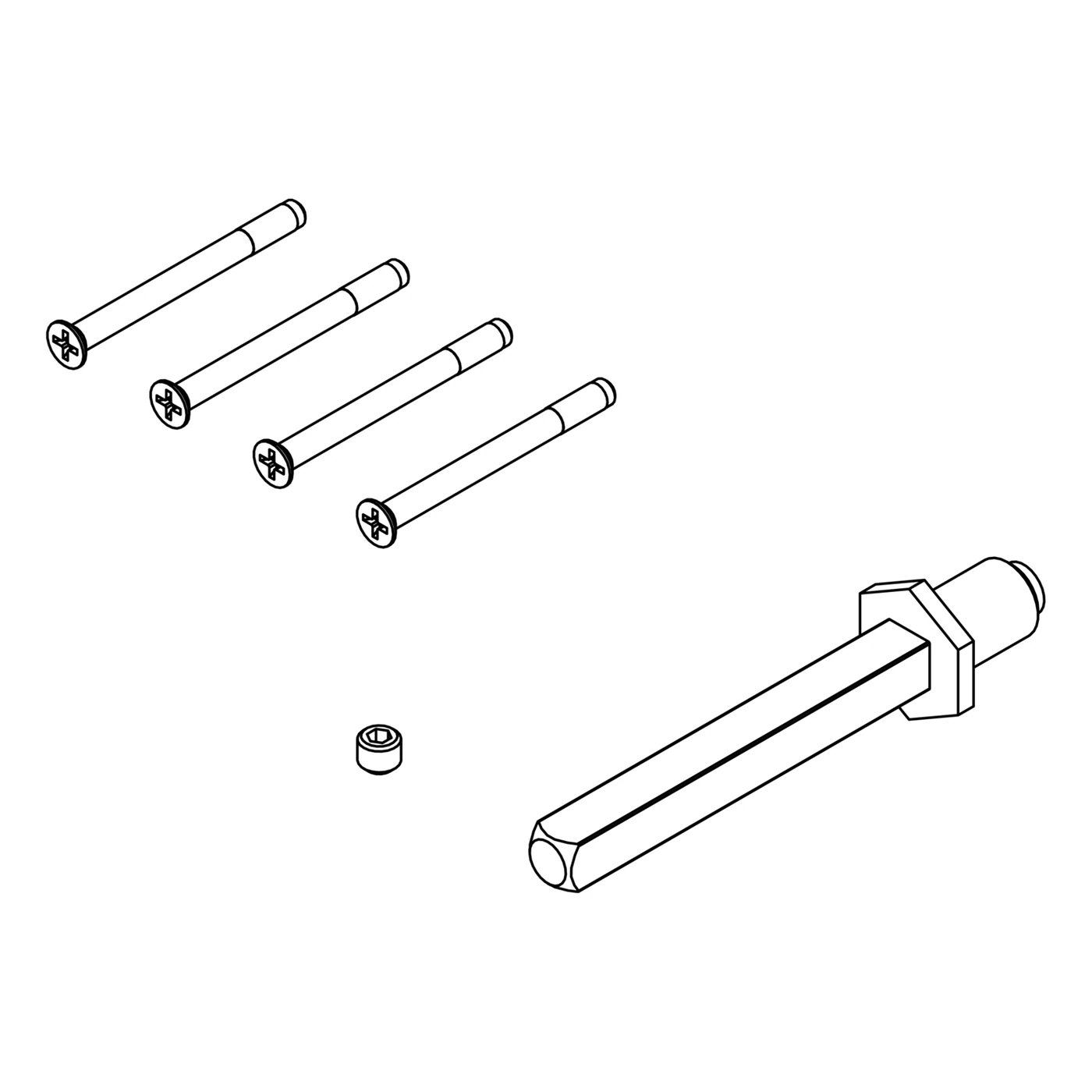 Vollstift-Set für Wechselgarnituren, Schraubtechnik