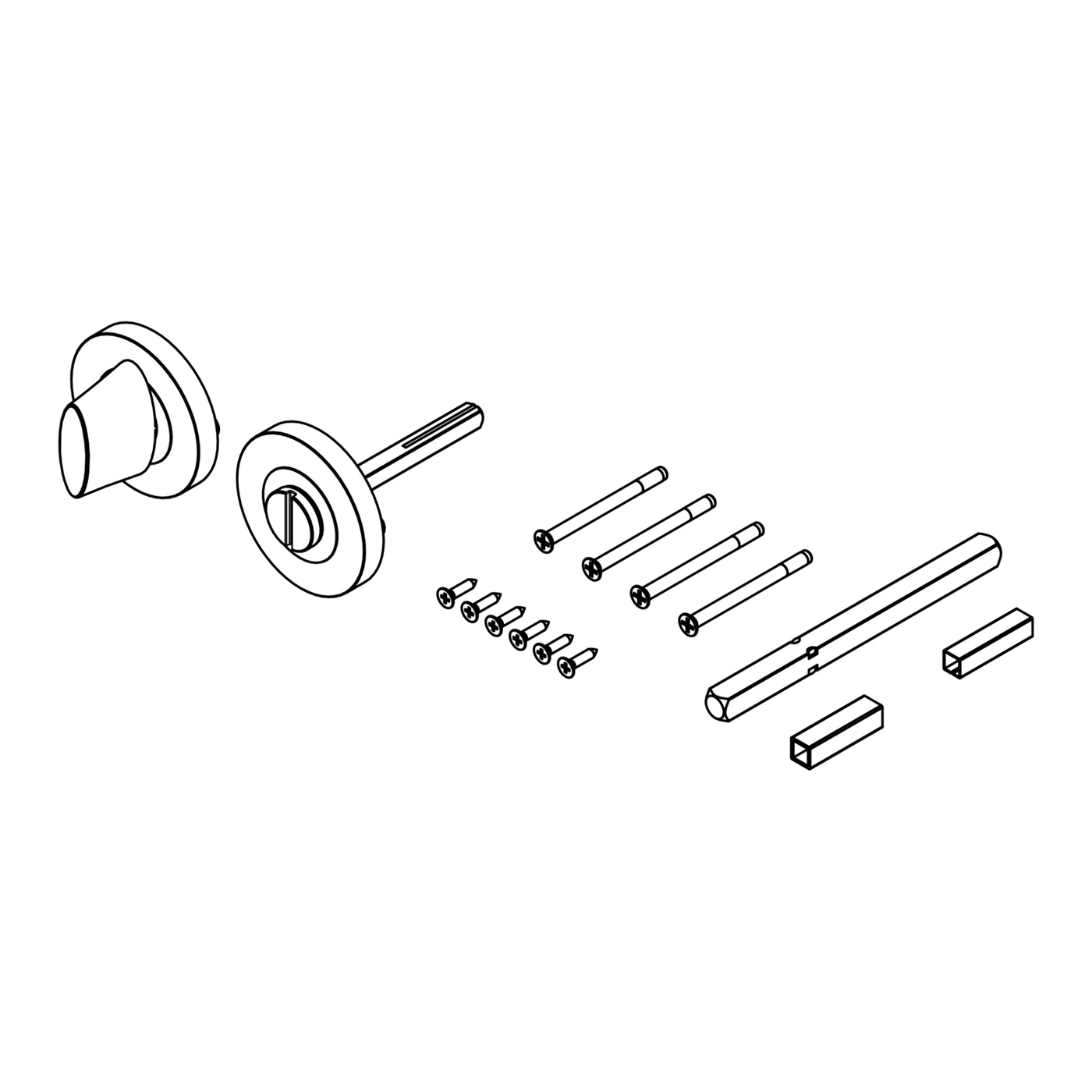 Griffwerk Vollstift-Set für WC-Garnituren, Schraubtechnik GK3 & GK4 (nicht für Zinkgarnituren)