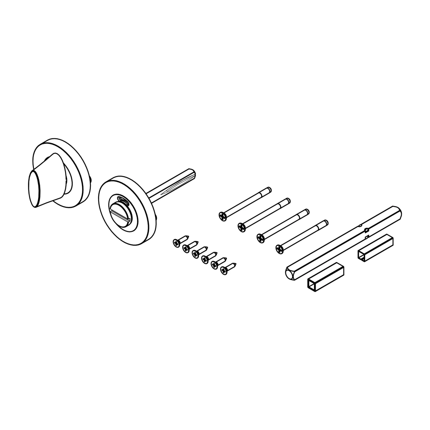 Griffwerk Vollstift-Set für WC-Garnituren rot/weiß, Schraubtechnik
