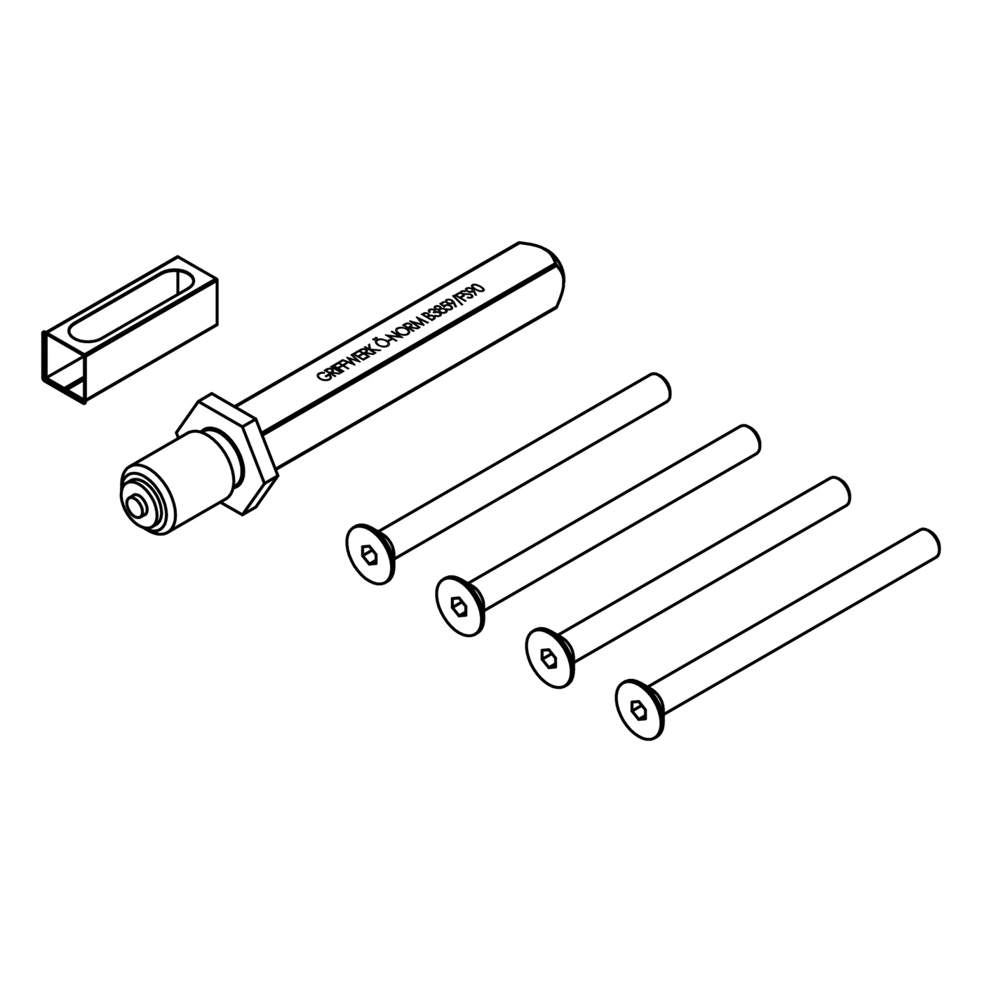 Griffwerk Vollwechselstift-Sets für Kombischutzbeschlag TITANO SB_882