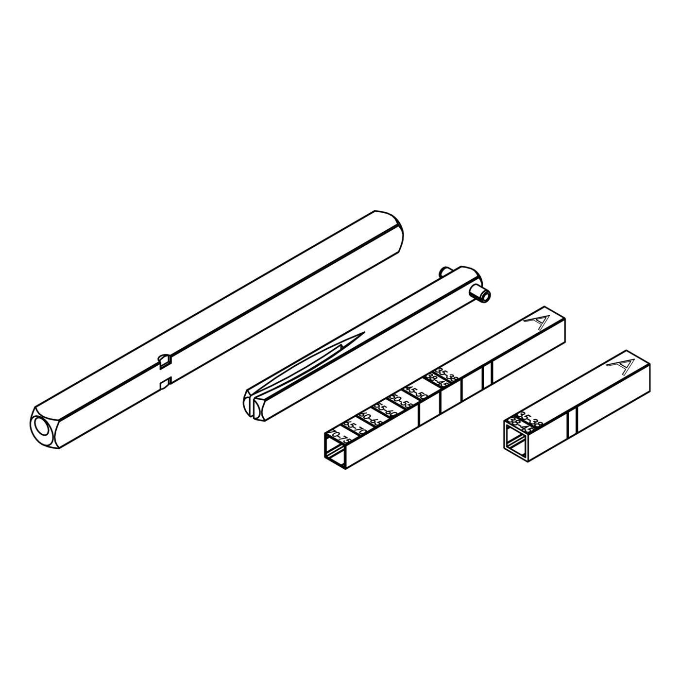 Griffwerk Hohlstift-Set für WC-Garnituren, LUCIO & LOREDANO