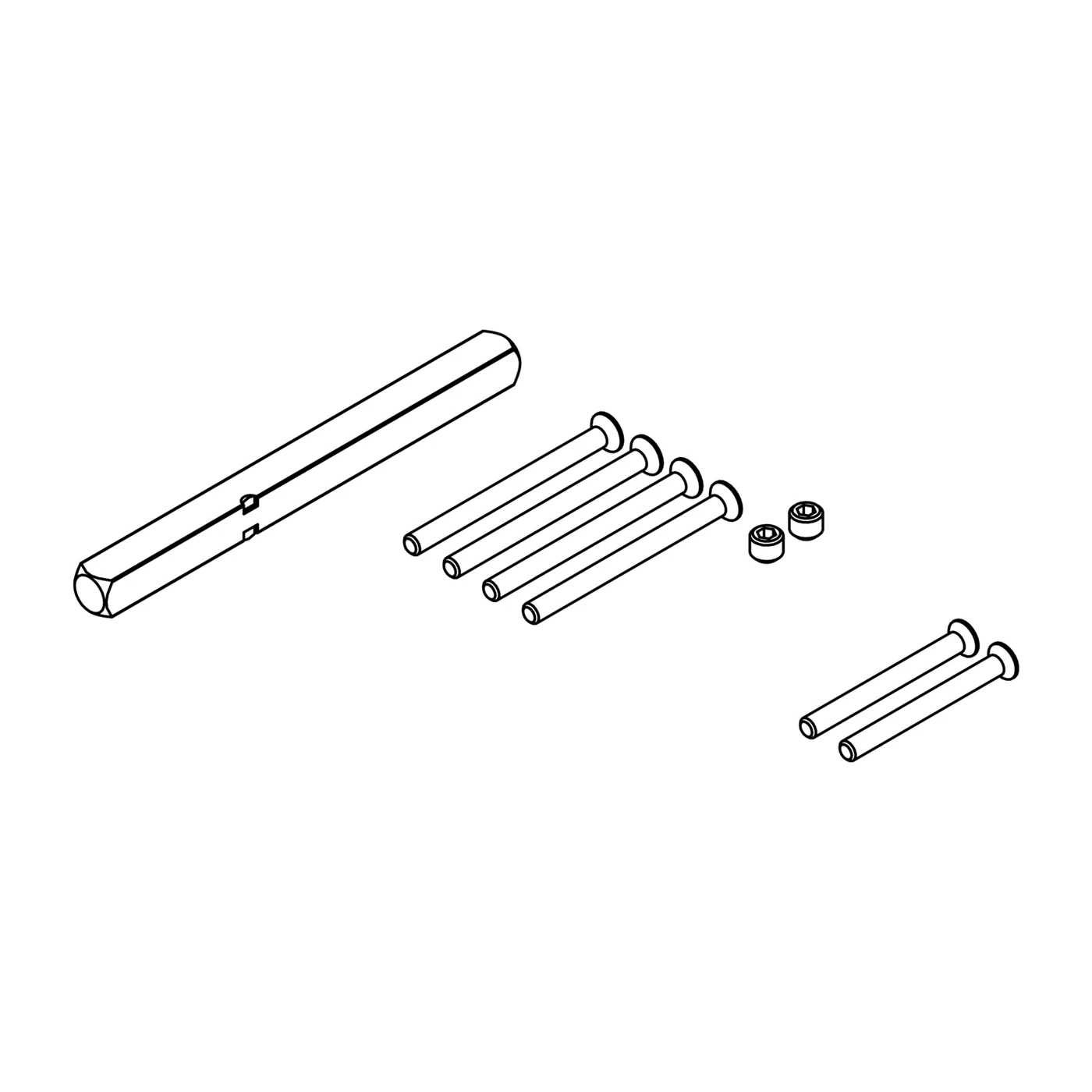 Griffwerk Vollstift-Set für Türgriffgarnituren, Schraubtechnik GK4 (für Zinkgarnituren)