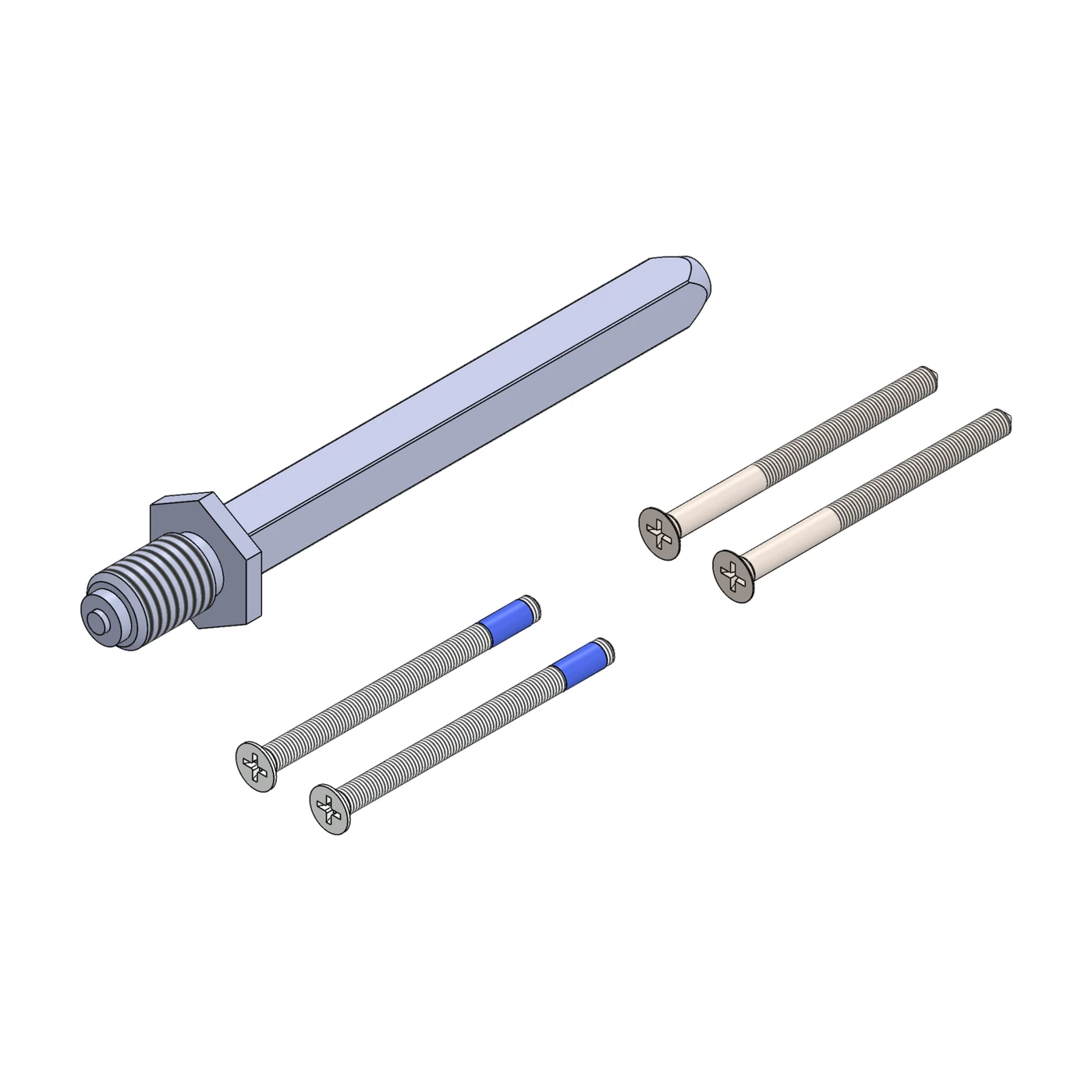 Griffwerk Set für Griffe fast2fix (Voll-Wechselstift, für Wechselgarnituren)